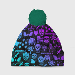 Шапка c помпоном UNDERTALE NEON PATTERN УЗОР