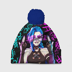 Шапка с помпоном JINX ДЖИНКС NEON PATTERN, цвет: 3D-тёмно-синий