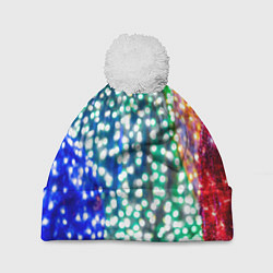 Шапка с помпоном Новогодняя инсталляция - Шары, цвет: 3D-белый