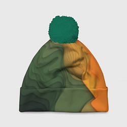 Шапка с помпоном Зеленые дюны, цвет: 3D-зеленый