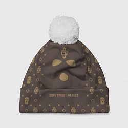 Шапка с помпоном Узор Monogramm Phantom Ski Mask Dope Street Market, цвет: 3D-белый