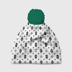 Шапка c помпоном Узор White Dope Ski Mask Camo Dope Street Market