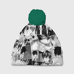 Шапка с помпоном Psycho Pass pattern, цвет: 3D-зеленый