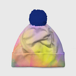 Шапка с помпоном Красочный неон, цвет: 3D-тёмно-синий