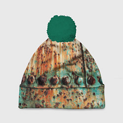 Шапка с помпоном Искусство коррозии металла Rust, цвет: 3D-зеленый