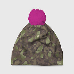 Шапка с помпоном Камуфляж Multicam, цвет: 3D-малиновый