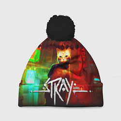 Шапка с помпоном Stray: Бродяжка, цвет: 3D-черный