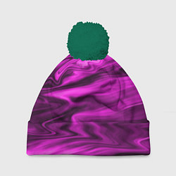 Шапка с помпоном Розово-пурпурный закат, цвет: 3D-зеленый
