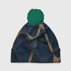 Шапка с помпоном Абстрактный фон сетка, цвет: 3D-зеленый