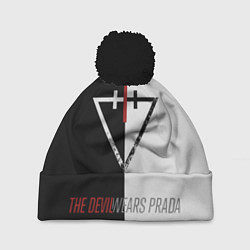 Шапка с помпоном The Devil wears prada - Логотип, цвет: 3D-черный