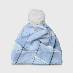 Шапка с помпоном Паттерн из треугольников, цвет: 3D-белый