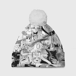 Шапка c помпоном Да я паук и что с того pattern