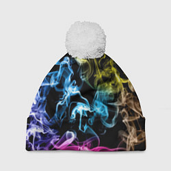 Шапка с помпоном Эйфория в дыму, цвет: 3D-белый