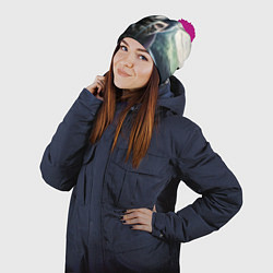 Шапка с помпоном Dishonored - Эмили Колдуин, цвет: 3D-малиновый — фото 2