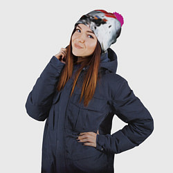 Шапка с помпоном Формула 1 - ни за что, блин!, цвет: 3D-малиновый — фото 2