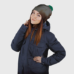 Шапка с помпоном Corrosion - рыжая ржавчина, цвет: 3D-зеленый — фото 2