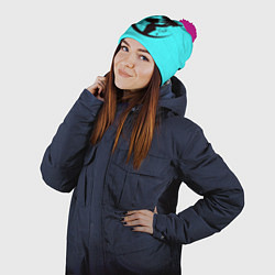 Шапка с помпоном Дитя с мамой, цвет: 3D-малиновый — фото 2