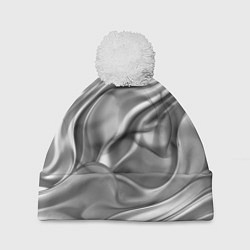 Шапка с помпоном Плавленное серебро, цвет: 3D-белый