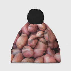 Шапка с помпоном Картофельные клубни, цвет: 3D-черный