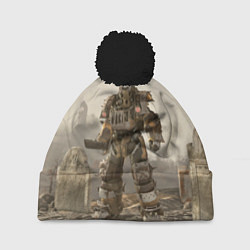 Шапка с помпоном Bone raider power armor skin in fallout, цвет: 3D-черный