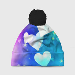 Шапка с помпоном Dreamy Hearts Multicolor, цвет: 3D-черный