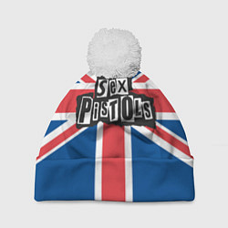 Шапка с помпоном Sex Pistols - панк рок, цвет: 3D-белый