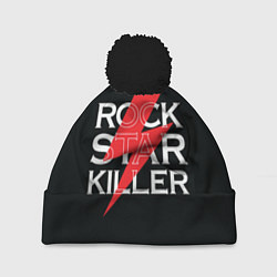 Шапка с помпоном Rock Star Killer, цвет: 3D-черный