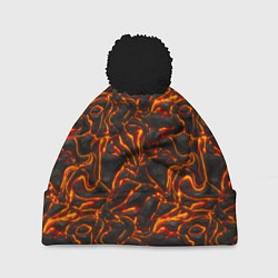 Шапка с помпоном Огненная лава, цвет: 3D-черный