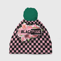 Шапка с помпоном Blackpink logo roses, цвет: 3D-зеленый