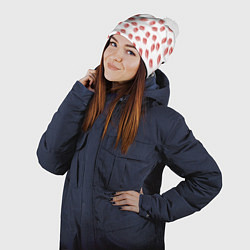 Шапка с помпоном Поцелуи - паттерн, цвет: 3D-белый — фото 2