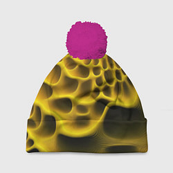 Шапка с помпоном Yellow background, цвет: 3D-малиновый