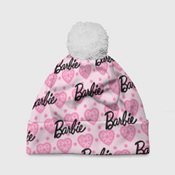 Шапка с помпоном Логотип Барби и розовое кружево, цвет: 3D-белый