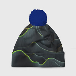 Шапка с помпоном Рельефная текстура, цвет: 3D-тёмно-синий