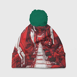 Шапка с помпоном Красная комната киберпанк, цвет: 3D-зеленый