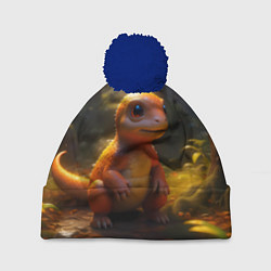 Шапка с помпоном Динозаврик, цвет: 3D-тёмно-синий