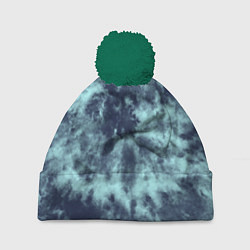 Шапка с помпоном Tie-Dye дизайн, цвет: 3D-зеленый