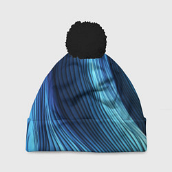 Шапка с помпоном Трехмерные волны, цвет: 3D-черный
