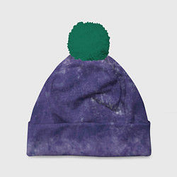 Шапка с помпоном Абстракция - violet color background, цвет: 3D-зеленый