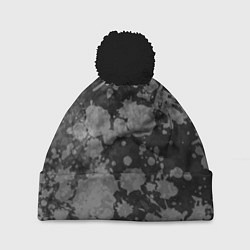 Шапка с помпоном Абстракция - светлое на темном, цвет: 3D-черный