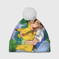 Шапка с помпоном Pokemon - энергия в объятиях, цвет: 3D-белый