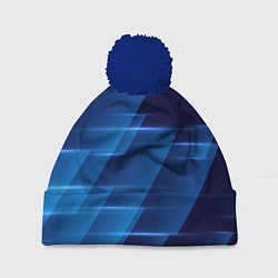 Шапка с помпоном Blue background, цвет: 3D-тёмно-синий