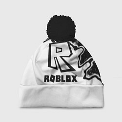 Шапка с помпоном Roblox краски белые, цвет: 3D-черный