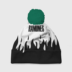 Шапка с помпоном Ramones fire black rock, цвет: 3D-зеленый
