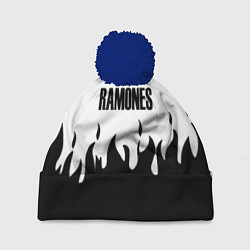 Шапка c помпоном Ramones fire black rock