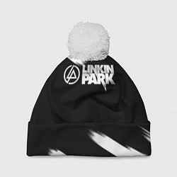 Шапка c помпоном Linkin park рок бенд краски