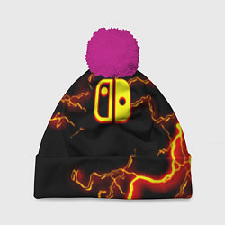 Шапка с помпоном Нинтендо шторм огненоое лого, цвет: 3D-малиновый