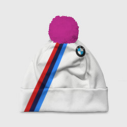 Шапка с помпоном BMW brend geometry sport, цвет: 3D-малиновый