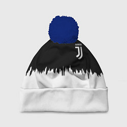 Шапка c помпоном Juventus белый огонь текстура