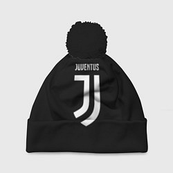 Шапка c помпоном Juventus sport fc белое лого