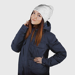 Шапка с помпоном Светло-серый текстура, цвет: 3D-белый — фото 2